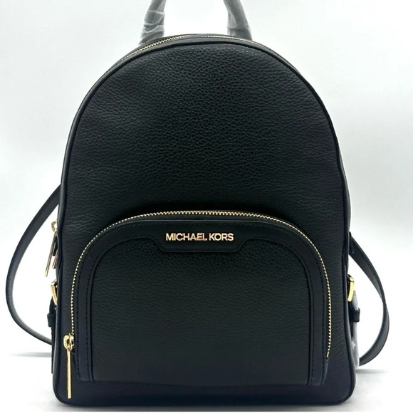 Michael Kors Medium Jaycee Backpack Black/Gold (NWT) - Picture 1 of 12